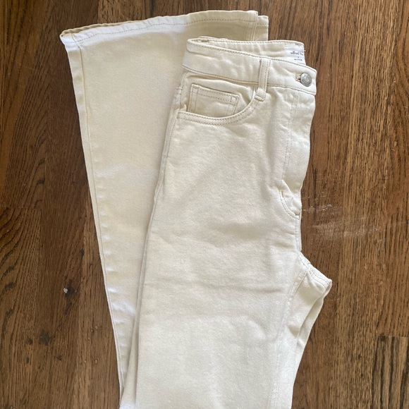 Aritzia Wilfred Free Ivory Boot Flare Legged Denim Pant Size 2 - Picture 7 of 11